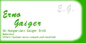 erno gaiger business card