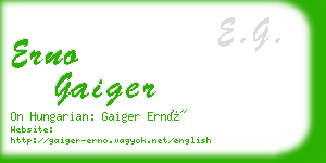 erno gaiger business card